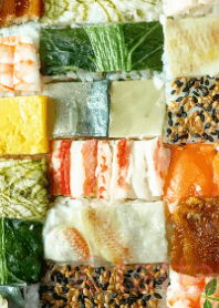 Colorful sushi-ebi-tai-