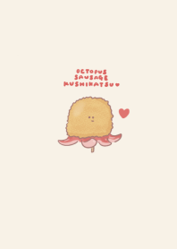 Octopus sausage kushikatsu heart beige