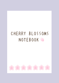 CHERRY BLOSSOMS NOTEBOOKj-PURPLE BEIGE