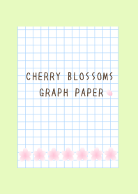CHERRY BLOSSOMS GRAPH PAPER-YELLOW GREEN