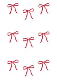 ♡シンプルリボン（白×赤）