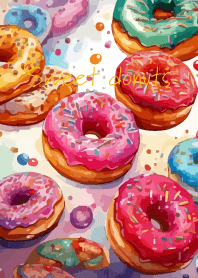 Fun donuts on yellow
