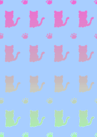 HAPPY GRADIENT CAT/BLUE GRAY