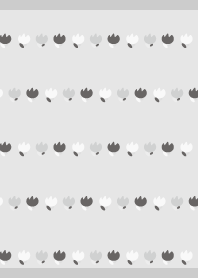 Rough monochrome tulips on gray