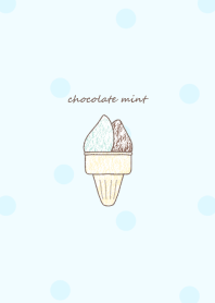 チョコミントジェラート -ブルー- ドット