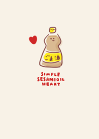 simple Sesame oil heart beige