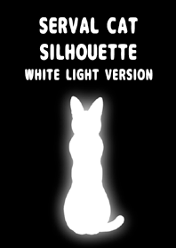 SERVAL CAT SILHOUETTE WHITE LIGHT