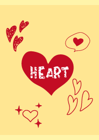 hand drawn heart on light yellow JP