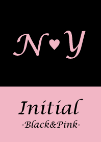 Initial "N&Y" -Black&Pink-