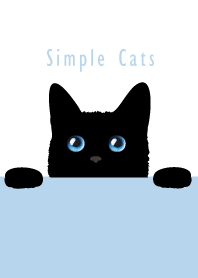 แมวดำ เรียบง่าย : ขาว น้ำเงิน