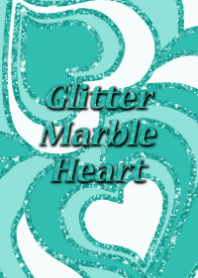 Glitter Marble Heart -Mint-