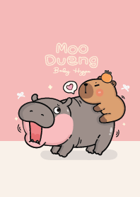 Hippo cute & capybara love pink