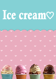 Ice cream&Heart-shaped - pink&light blue