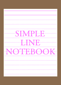 SIMPLE PINK LINE NOTEBOOKj-BROWN