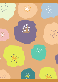 Scandinavian style flowers on brown