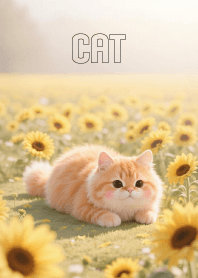 Pretty Orange Cat in Sunflower Land