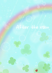 雨上がりの虹とクローバー