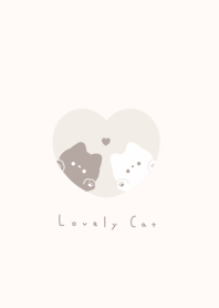 Pair Cats in Heart(NL)/beige(pale)BR