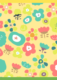 Fun flowers on yellow