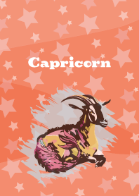 Capricorn constellation on red & yellow