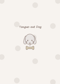 Tongue-out Dachshund -beige- 2