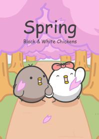 Black&White Chickens-Spring