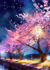 Beautiful night cherry blossoms#928