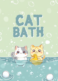 cutie cat with friend in bath tub