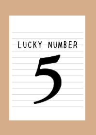 LUCKY NUMBER 5 NOTEBOOKj-LIGHT BROWN
