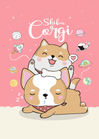Corgi & Shiba (Pink)