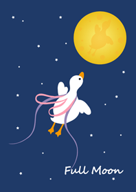 Goose Flying to the moon(Navy blue)