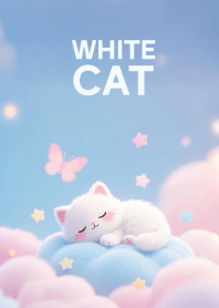 Love Lovely White Cat On Clouds