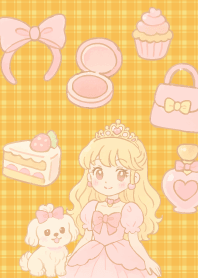 Cute Princess on yellow