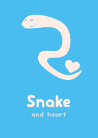 Snake & heart Pastel blue