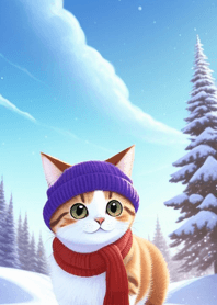 Cute cat in the snow D7ABC0