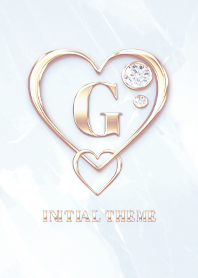 【 G 】 Heart Charm & Initial - Blue G