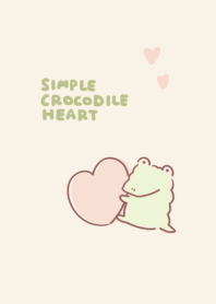 simple crocodile heart beige.