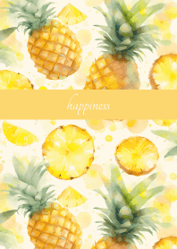 Watercolor pineapple light yellow
