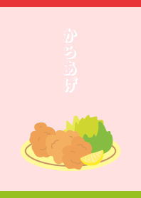 Fried chicken on red