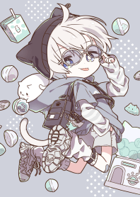 ちびねこ男子（ブルーグレー）