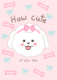 Dog how cute minimal pink cute