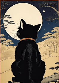 Cat under the Moon 5B776E