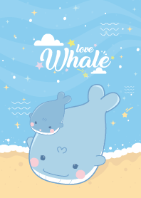 ปลาวาฬ ใต้ทะเล สีฟ้าอ่อน