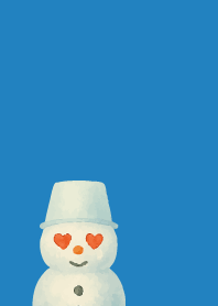 Expressive snowman8 on blue JP
