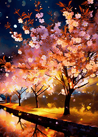 Beautiful night cherry blossoms#985
