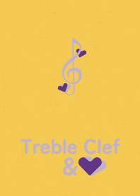 Treble Clef&heart violet