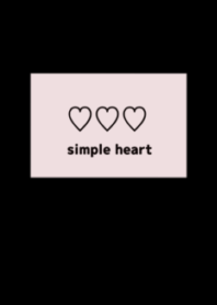 -simple heart- black pink