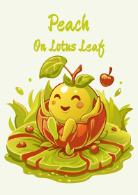 Peach on lotus leaf