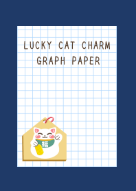 LUCKY CAT CHARM GRAPH PAPERj-NAVY BLUE