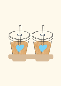 Lovely Ice Coffee Blue Pink Summer
